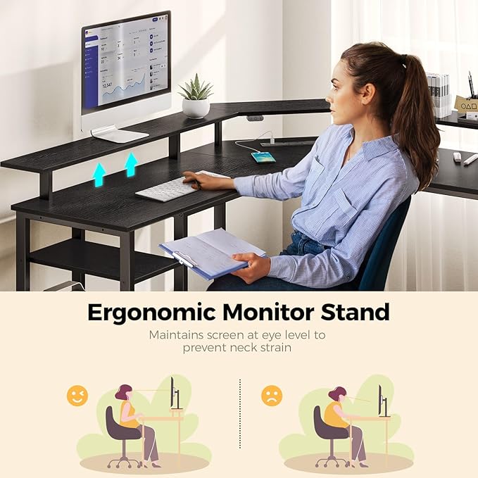 Rolanstar L Shaped Gaming Desk - Image 8