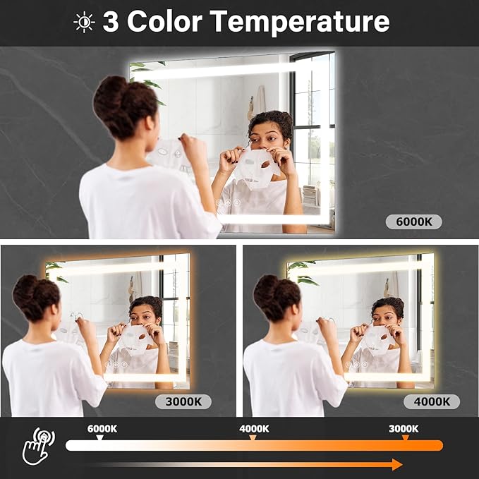 47"x 47" LED Bathroom Mirror, Backlit + Front Lit, LED Bathroom Mirror - Image 7
