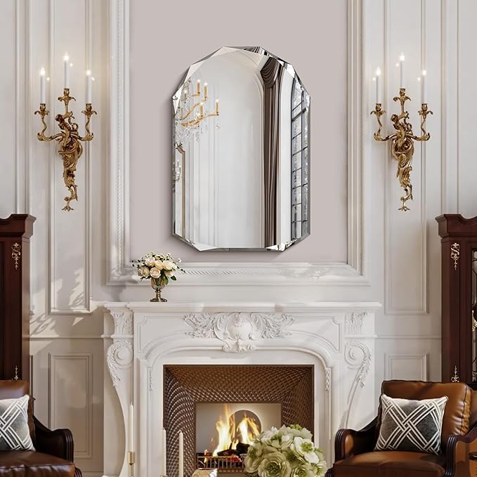 KOCUUY 26"x38" Frameless Mirror, Arched Shape - Image 4