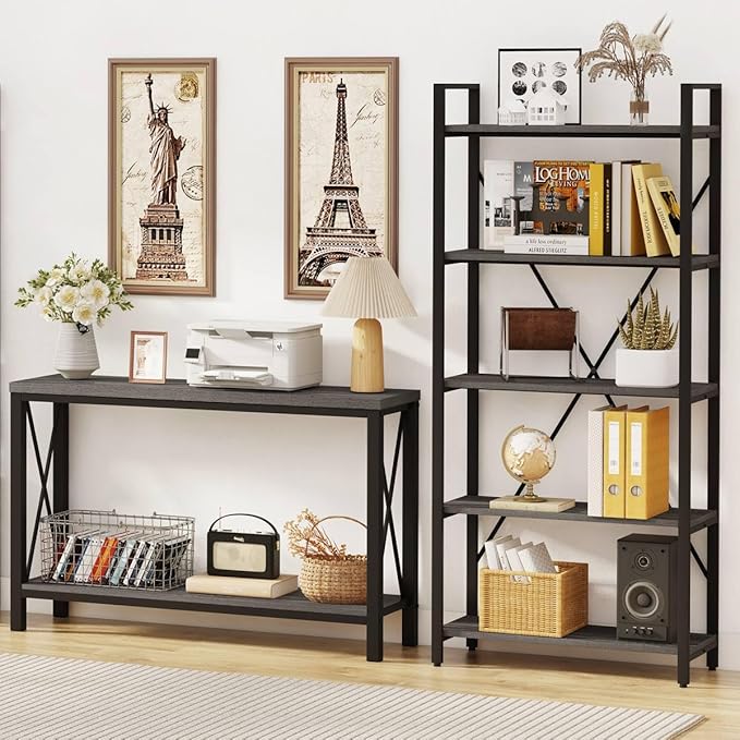 BON AUGURE Console Tables for Living Room, Industrial Couch Table Behind Sofa - Image 8