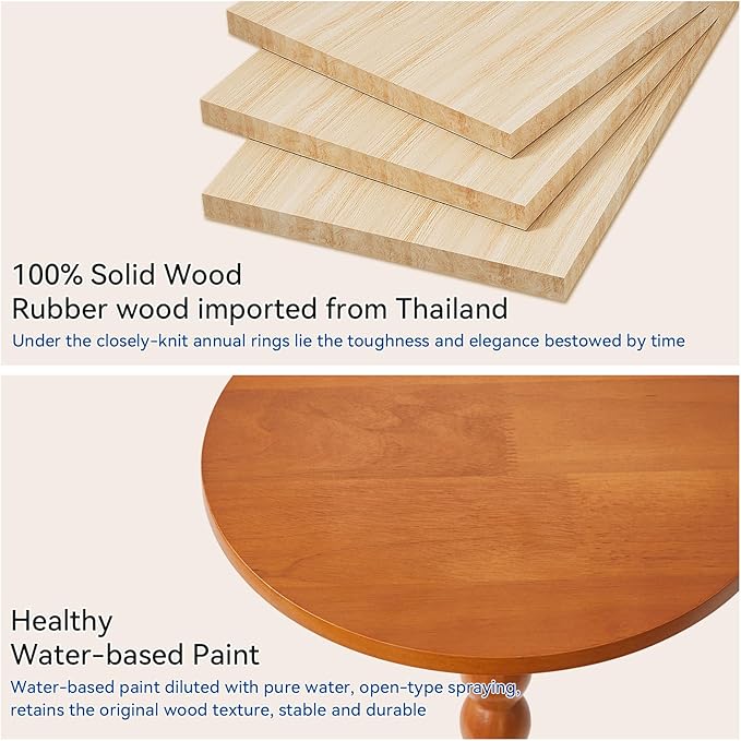 Round Wood Side Table, Small Decorative Table, Nightstand, Modern Side Table - Image 5