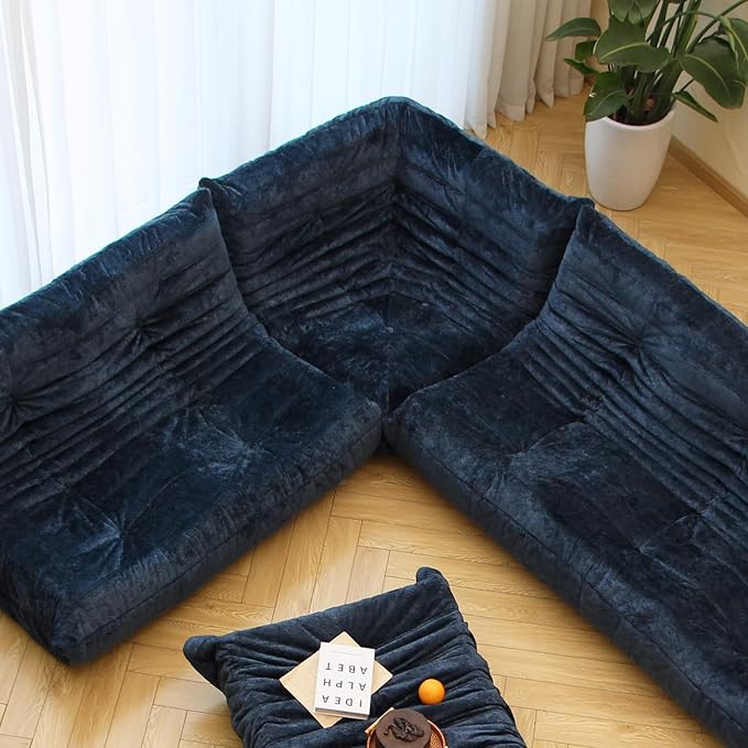 N&V Soft Premium Chenille Floor Lounge Chair, Mid Century Armless Floor Sofa - Image 5
