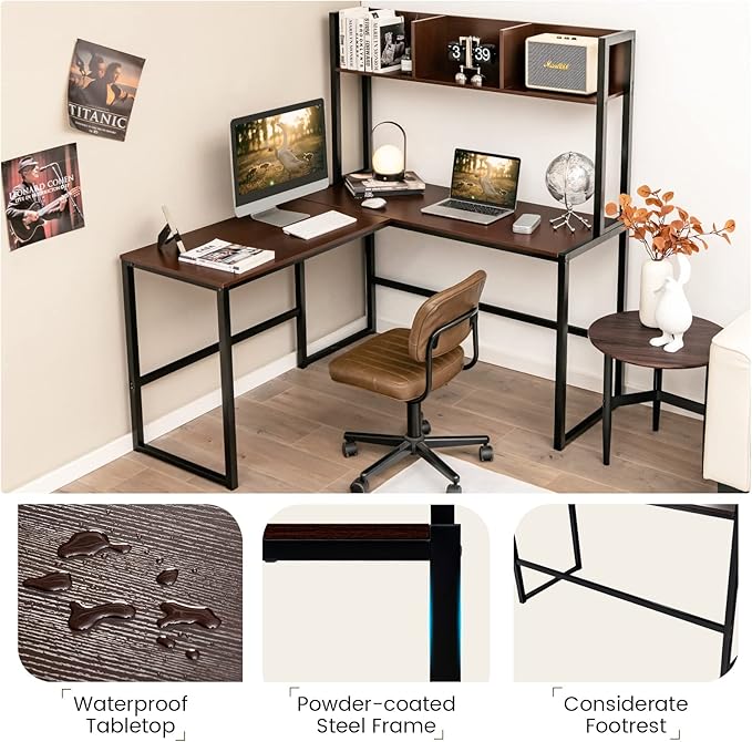 Tangkula Reversible L-Shaped Desk - Image 6