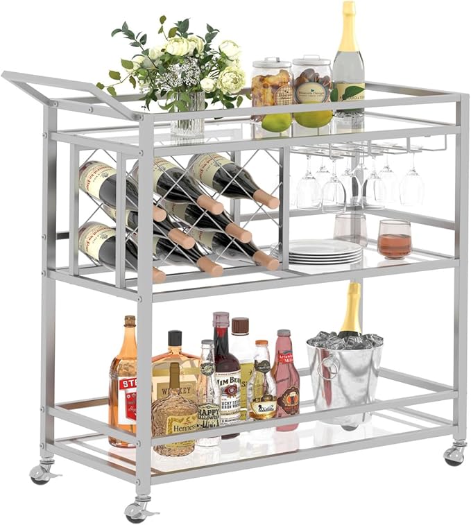 FATORRI Bar Cart Silver, Bar Carts by FATORRI