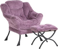 LITA Lazy Chair with Ottoman, Modern Accent Leisure Upholstered Sofa Chair by LITA