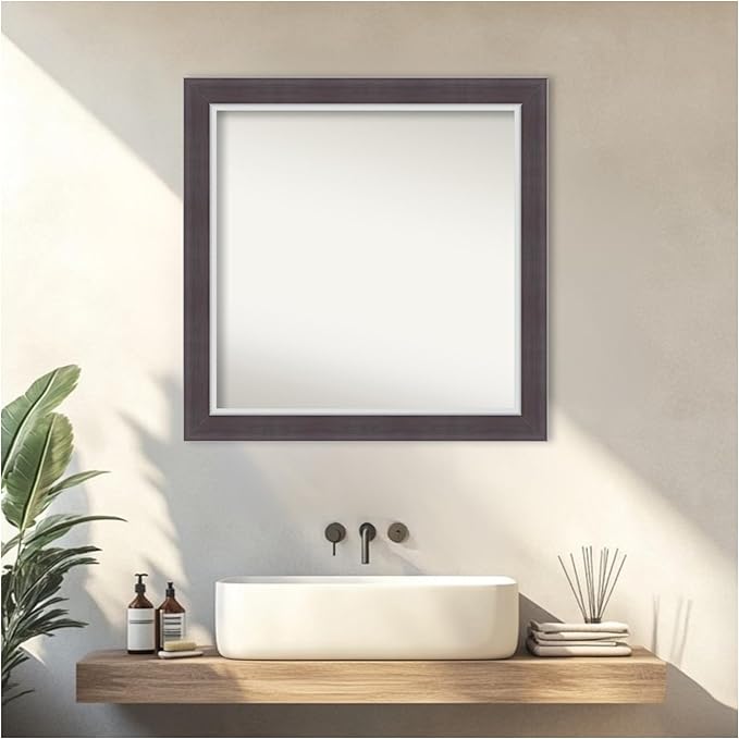 Amanti Art Brown Bathroom Mirror - Image 6