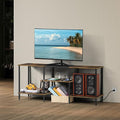 BTY Rustic TV Stand with Storage, 50 inch TV Console Table with Charging by BTY