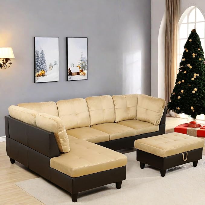 L Shaped Sectional Couch with Otttoman, Apartments - Image 6