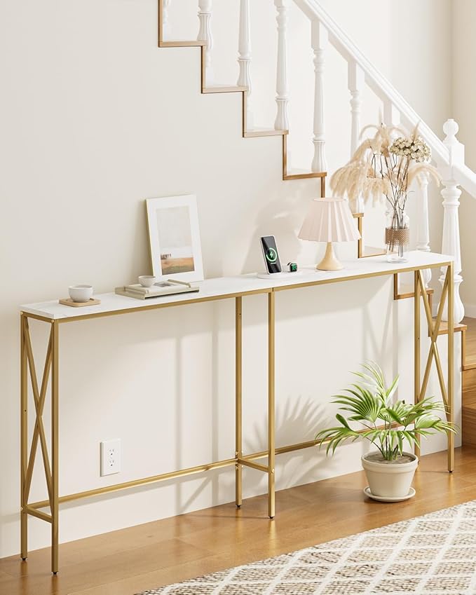 Masupu 70.9" Console Table, Modern Narrow Long Sofa Table Behind Couch - Image 6