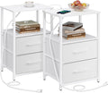 TUTOTAK End Table with Charging Station, Side Table with 2 USB Ports and Outlets by WelcometotheTUTOTAKHome