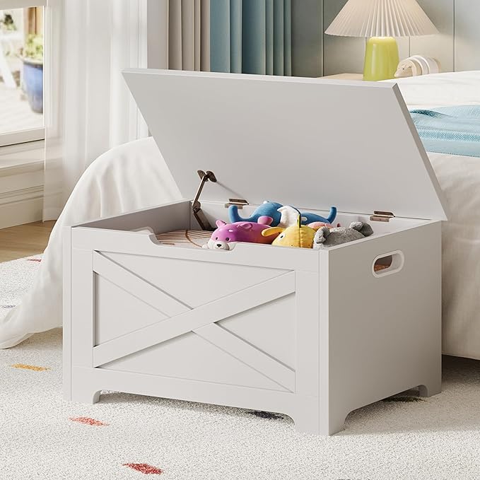 GarveeHome 23.6" Storage Chest, Wooden Storage Bench - Image 2