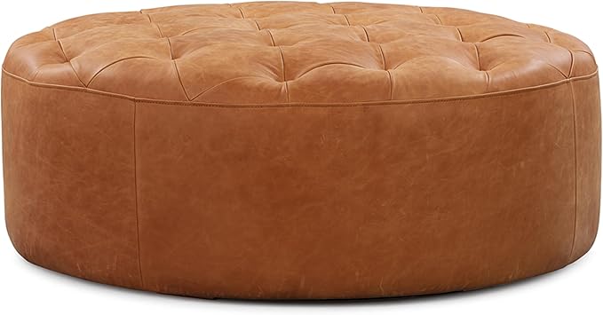 Poly & Bark Ascot Ottoman – 40" Round Pouf by POLYBARK