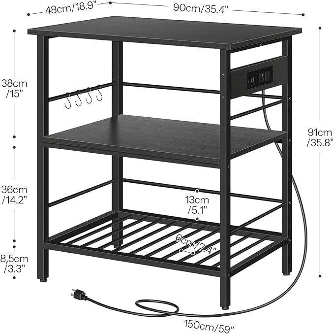 HOOBRO Kitchen Island with Storage, Kitchen Island Table with Power Outlet - Image 3