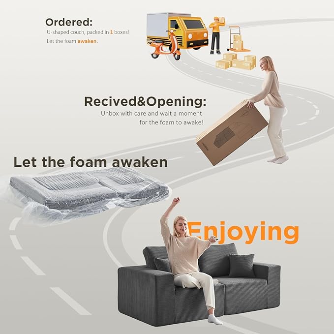 INGEROOM 79" Cloud Couch, Loveseat Sofa - Image 4