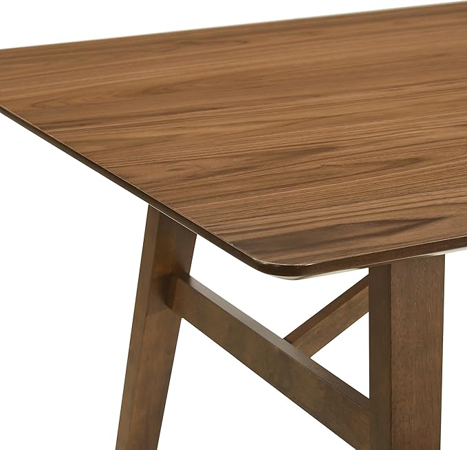 Armen Living Channell Mid Century Modern 5 Piece Walnut Wood Dining Table Set - Image 12