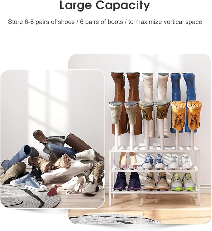White Boot Rack, Boot Rack Organizer Tall Boots - Image 4