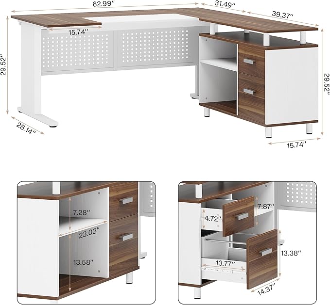 Tribesigns 63 Inch Executive Desk - Image 2
