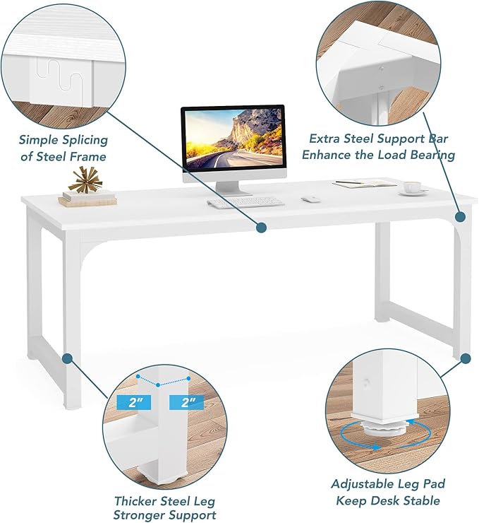 Tribesigns Modern Computer Desk, 70.8 x 31.5 inch Large Office Desk Computer - Image 6
