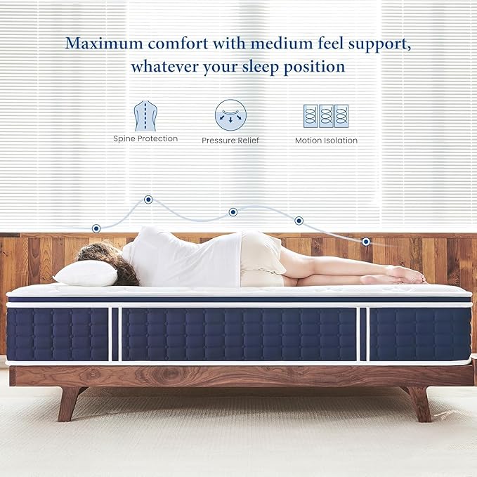 Twin Mattress 12 inch, Medium Firm Hotel Collection Hybrid Sleep System - Image 5