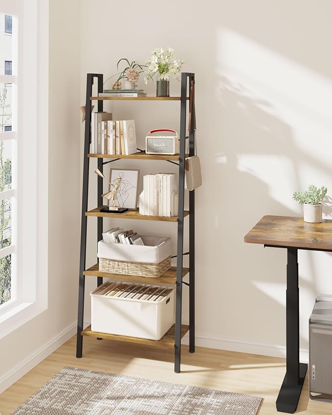 Ladder Shelf, Bookshelf Bookcase, Freestanding Corner Storage Shelve - Image 7
