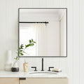 30x30 Inch Black Bathroom Mirror, Copper-Free Mirror, Aluminum Alloy Frame by LEDLUX