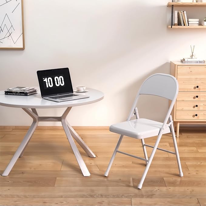 VECELO Metal Folding Chairs 4 Pack, Double Hinged Steel Frame Easy - Image 7