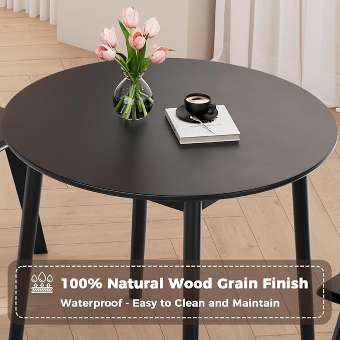 DELAVIN 31.5" Solid Wood Round Dining Table - Image 4