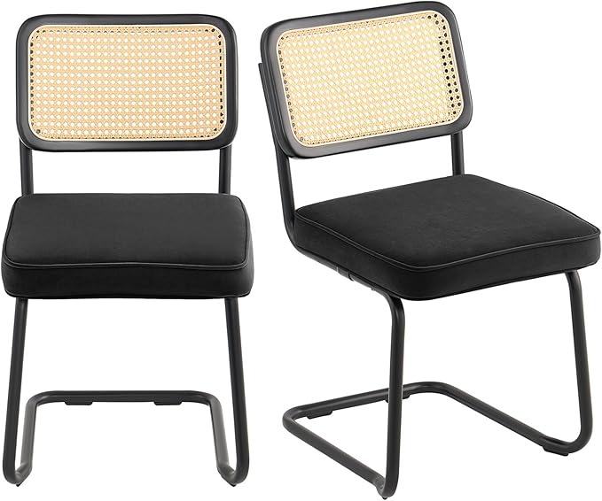 VEVOR Rattan Dining Chairs Set of 2, Mid Century Modern Dining Chair, by VEVOR