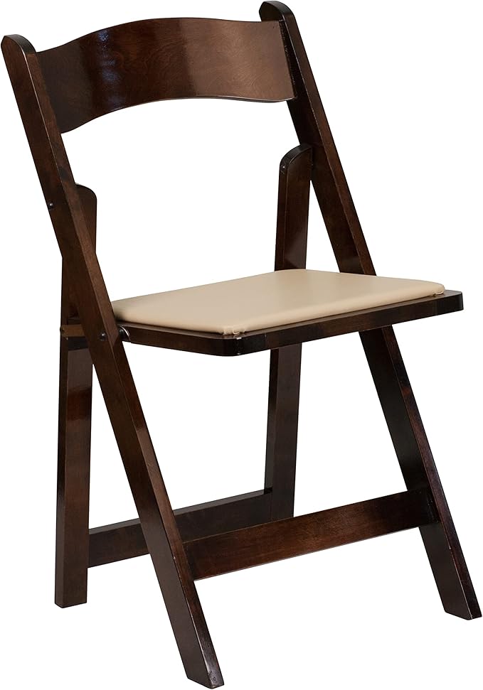 Flash Furniture 4 Pack HERCULES Series Fruitwood Wood Folding Chair - Image 5