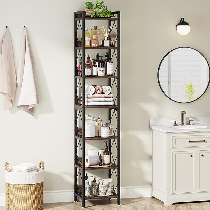 Tribesigns 78.7 Inch Extra Tall Narrow Bookshelf, 7 Tier Skinny Bookcase - Image 9