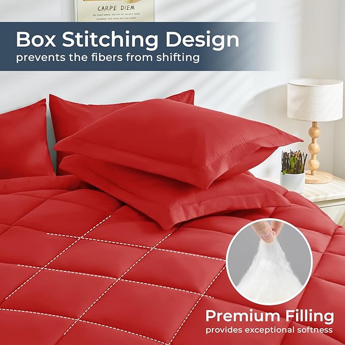 HEVUMYI Red Full Comforter Set - Image 4