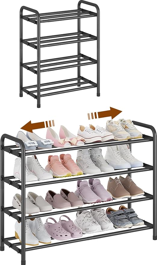 KANAV 4-Tier Expandable Shoe Rack – Adjustable Shoe Organizer & Shoe Storage by Shoeracks