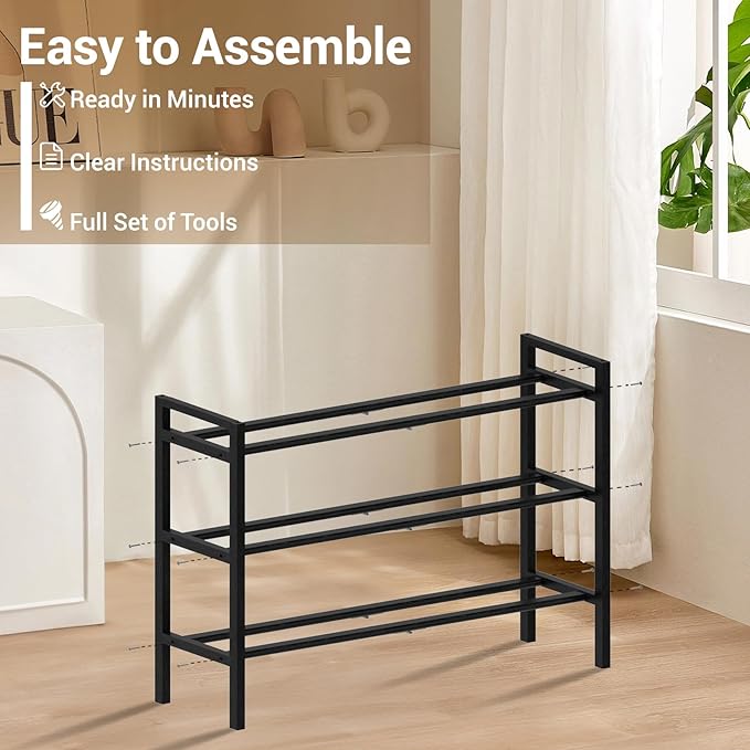 Haddockway Bamboo Shoe Rack for Closet, Free Standing Shoe Organizer - Image 4