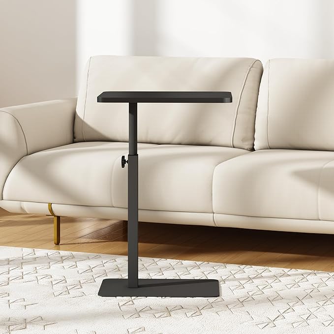 Forevich Bamboo Sofa Tray Table C Shaped Side End Table - Image 6