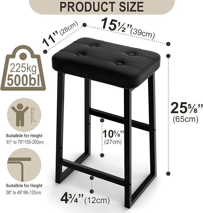 Bar Stool, Kitchen Island Chairs, Counter Height Bar Stools, Modern Synthetic - Image 3
