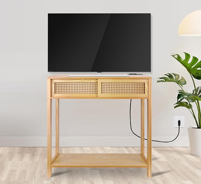 Console Table with Charging Station, Small Vanity Desk - Image 7