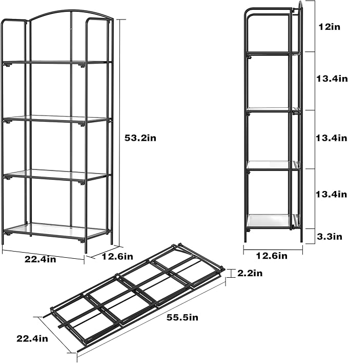 Crofy No Assembly Folding Bookshelf - Image 3