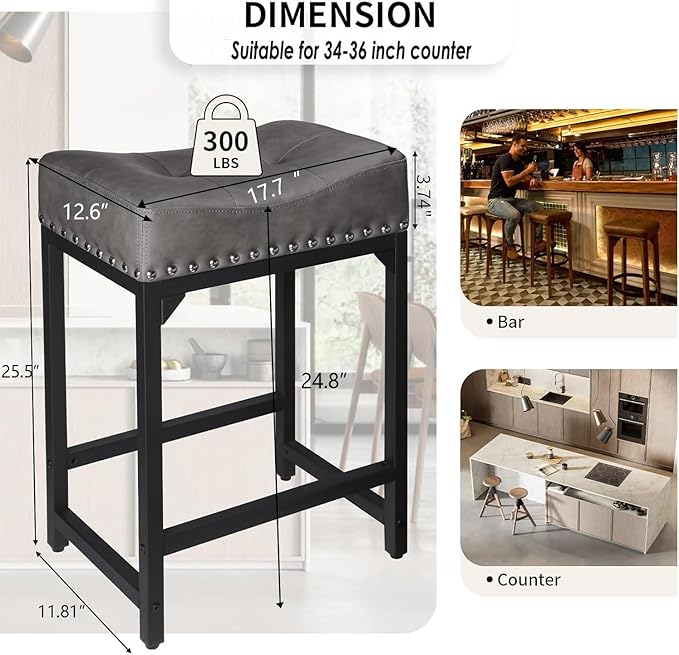 Counter Height Bar Stools Set of 3, Stools - Image 3
