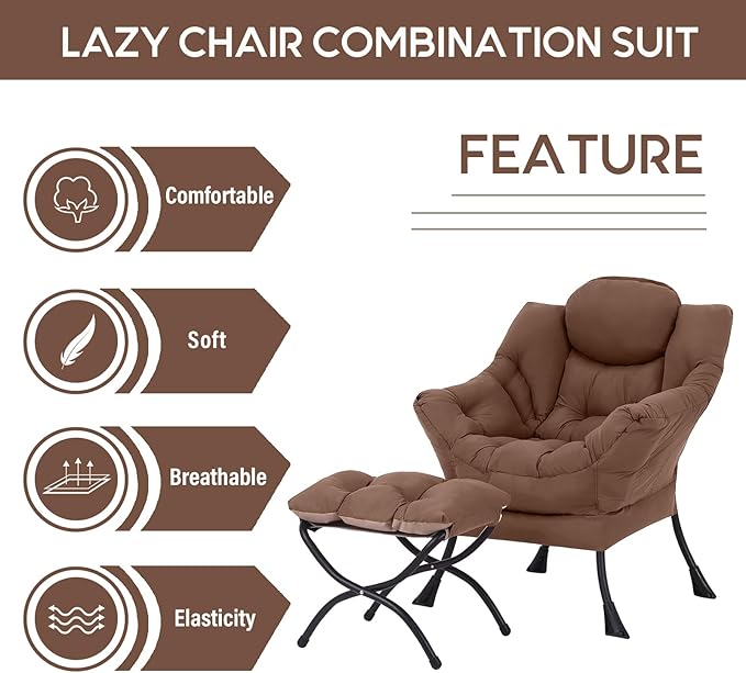 LITA Modern Accent Leisure Upholstered Sofa Chair, Contemporary Lounge Reading - Image 5