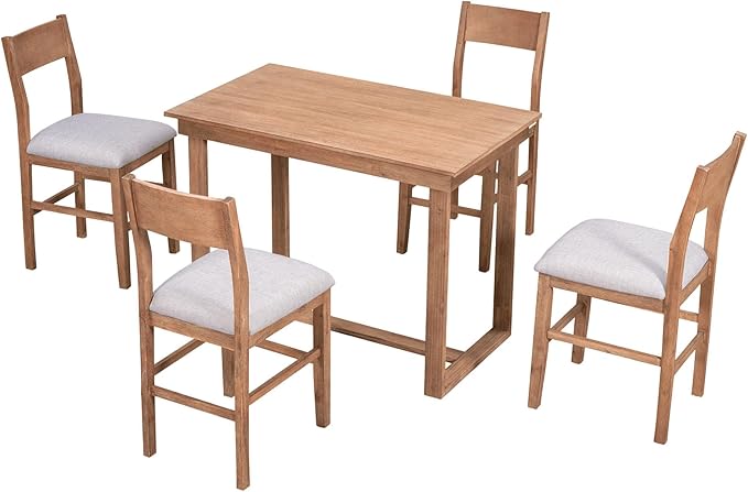 Merax Farmhouse Counter Height 5-Piece Dining Set - Image 7