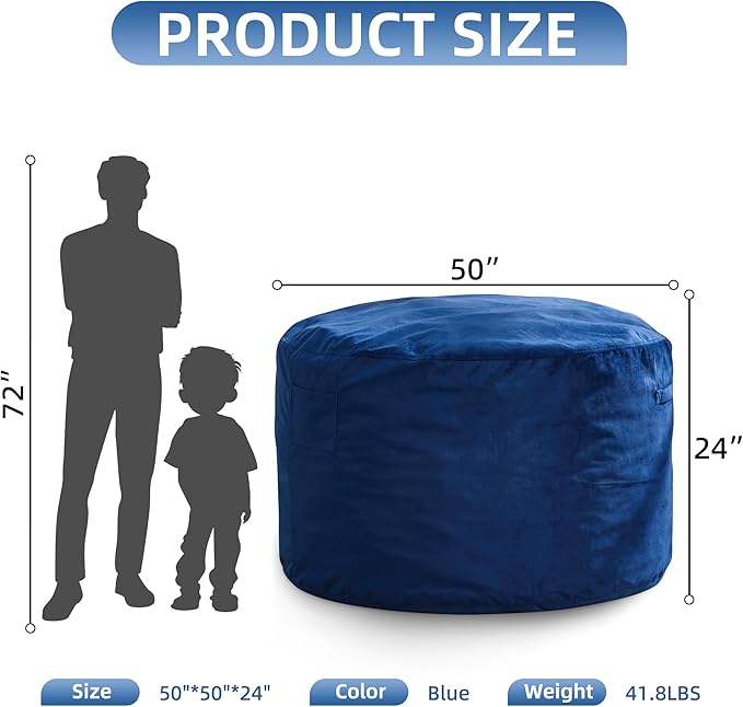 Hobestluk 5FT Bean Bag Chair Giant Bean Bag Chairs - Image 2