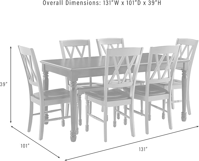 Crosley Furniture Shelby 7-Piece Traditional Dining Table Set - Image 3