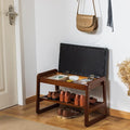Solid Wood Shoe Bench, 2-Tier Entryway Bench by SOBIBO