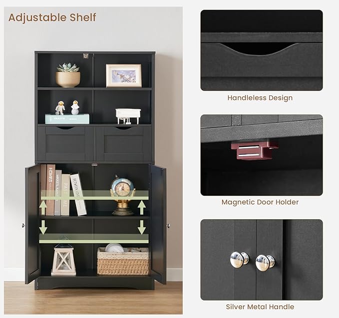 Iwell Tall Storage Cabinet, Bathroom Cabinet - Image 6