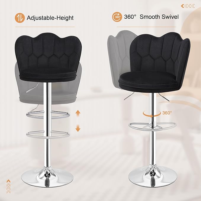 VECELO Bar Stools Set of 4, Adjustable Barstools - Image 5