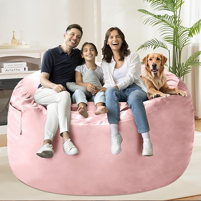 HABUTWAY Bean Bag Chair: Giant 5' Memory Foam Furniture Bean Bag Chairs - Image 5