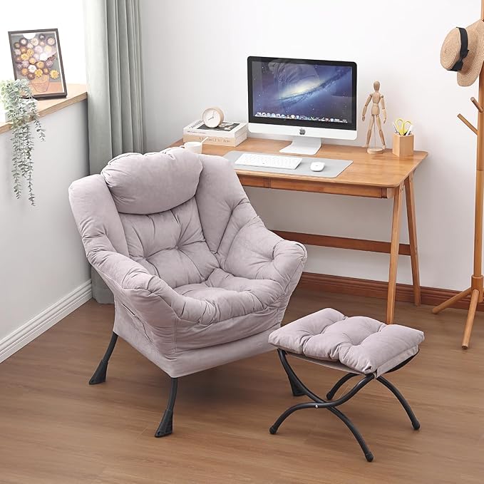 Lazy Chair and Ottoman, Large Accent Lounge Chair - Image 6