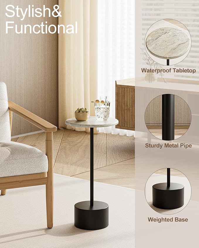 Drink Table Pedestal, Round Side Table, Drink Tables - Image 4