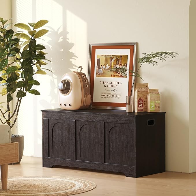 DINZI LVJ Storage Chest, 39.4” Wooden Toy Box - Image 2