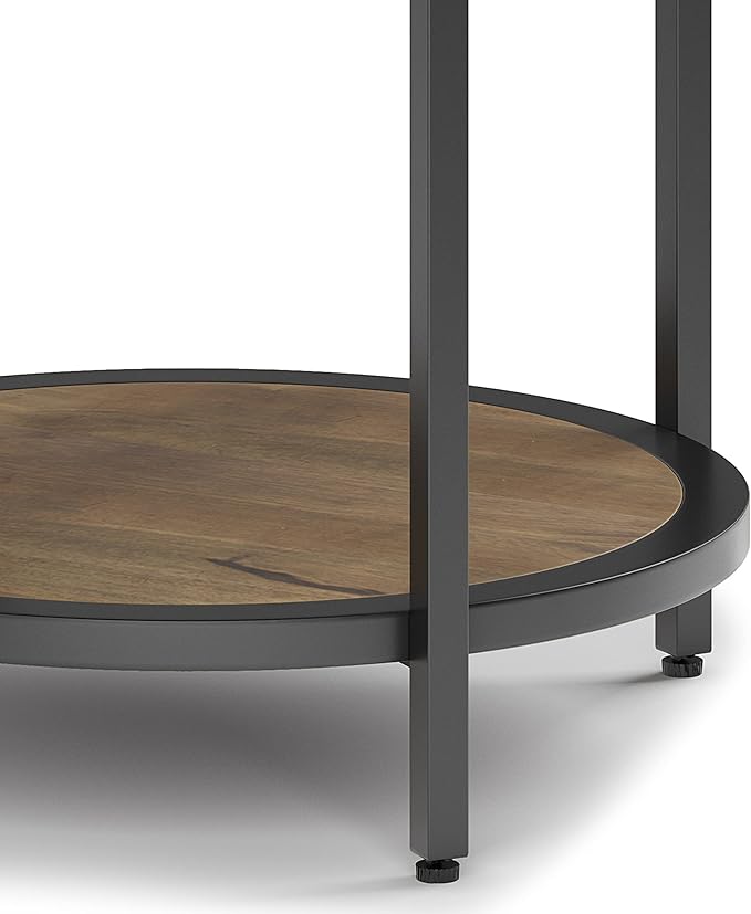SIMPLIHOME Jenna Industrial 18 inch Wide Metal Round Accent Side Table in Warm - Image 7